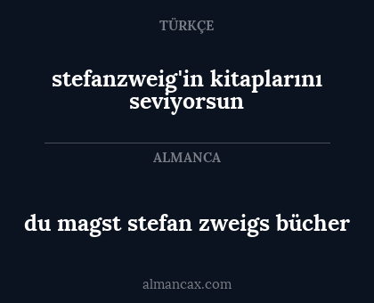 stefanzweig'in kitaplarını seviyorsun - du magst stefan zweigs bücher