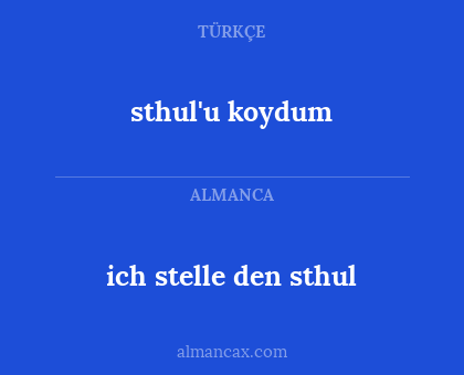 ich stelle den sthul - sthul'u koydum