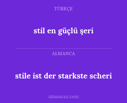stil en güçlü şeri - stile ist der starkste scheri
