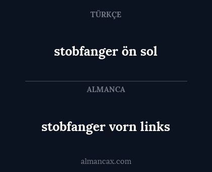 stobfanger vorn links - stobfanger ön sol