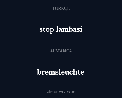 stop lambasi - bremsleuchte