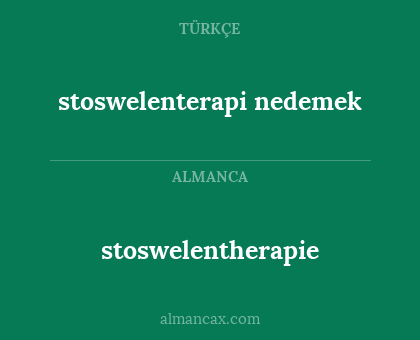 stoswelentherapie - stoswelenterapi nedemek