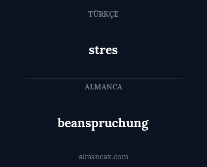 stres - beanspruchung