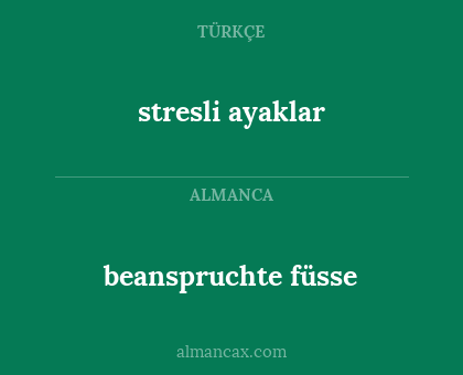 stresli ayaklar - beanspruchte füsse