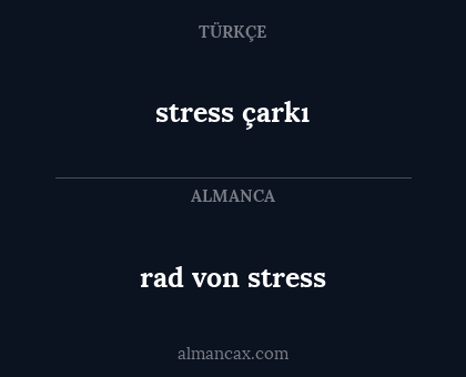 stress çarkı - rad von stress