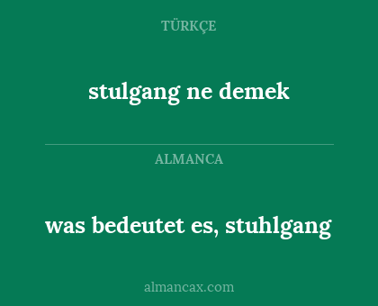 stulgang ne demek - was bedeutet es, stuhlgang