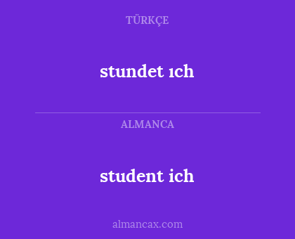 student ich - stundet ıch