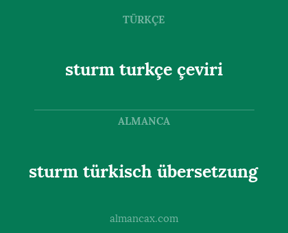 sturm turkçe çeviri - sturm türkisch übersetzung