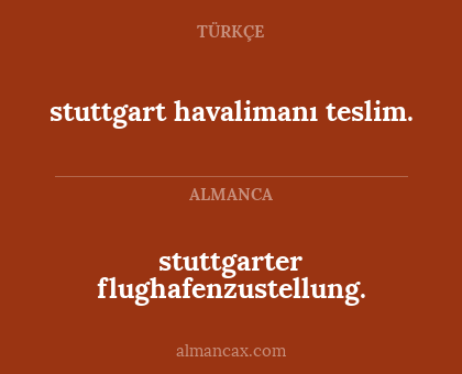 stuttgarter flughafenzustellung. - stuttgart havalimanı teslim.