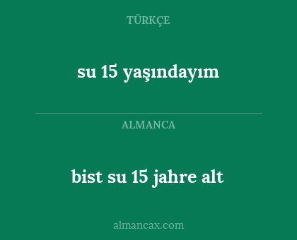 su 15 yaşındayım - bist su 15 jahre alt