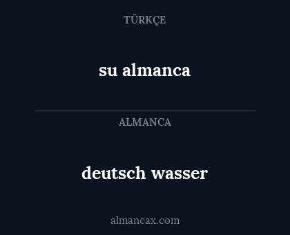 su almanca - deutsch wasser