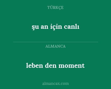 şu an için canlı - leben den moment