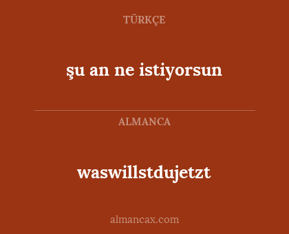 waswillstdujetzt - şu an ne istiyorsun