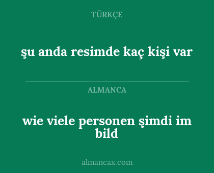şu anda resimde kaç kişi var - wie viele personen şimdi im bild