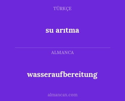 su arıtma - wasseraufbereitung