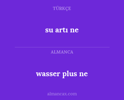 wasser plus ne - su artı ne