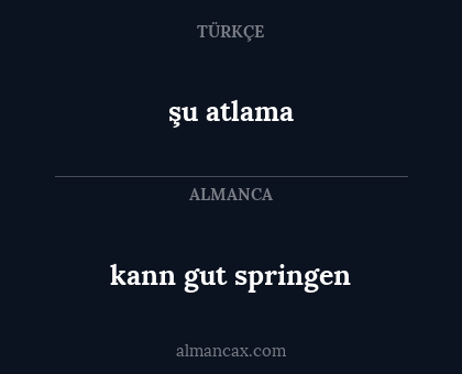 kann gut springen - şu atlama