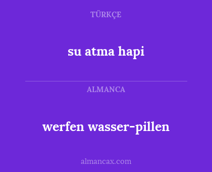 su atma hapi - werfen wasser-pillen