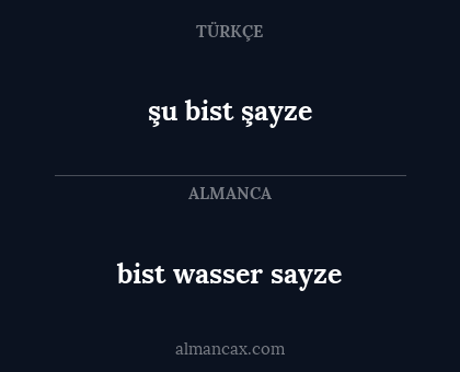 şu bist şayze - bist wasser sayze