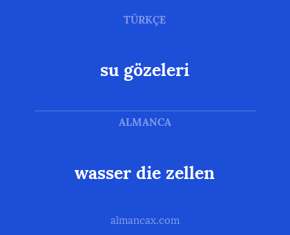 su gözeleri - wasser die zellen