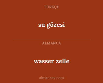 su gözesi - wasser zelle