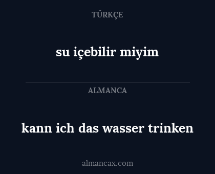su içebilir miyim - kann ich das wasser trinken