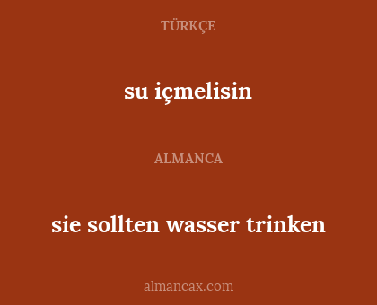 su içmelisin - sie sollten wasser trinken