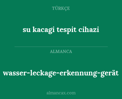 wasser-leckage-erkennung-gerät - su kacagi tespit cihazi