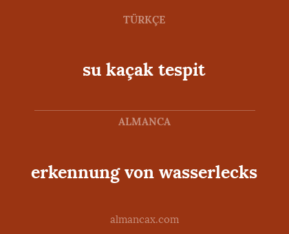 su kaçak tespit - erkennung von wasserlecks