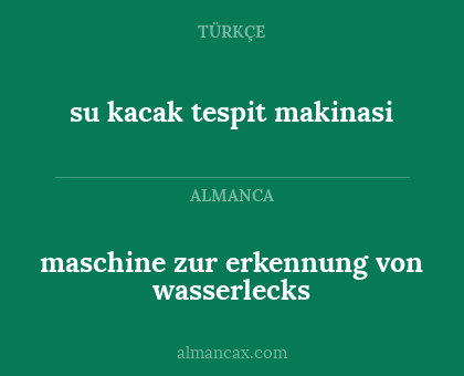 maschine zur erkennung von wasserlecks - su kacak tespit makinasi