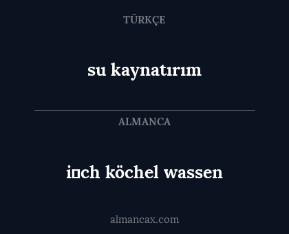su kaynatırım - i̇ch köchel wassen