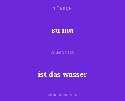 su mu - ist das wasser