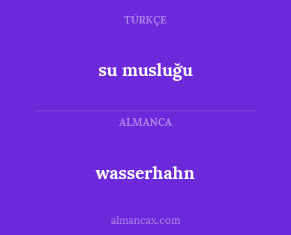 wasserhahn - su musluğu