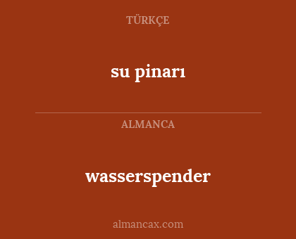 su pinarı - wasserspender