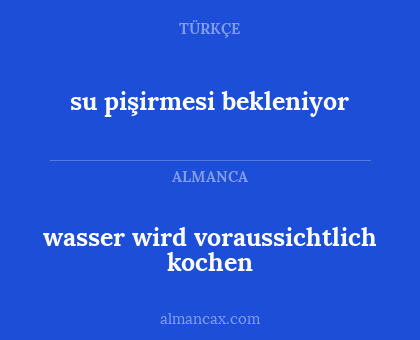 su pişirmesi bekleniyor - wasser wird voraussichtlich kochen