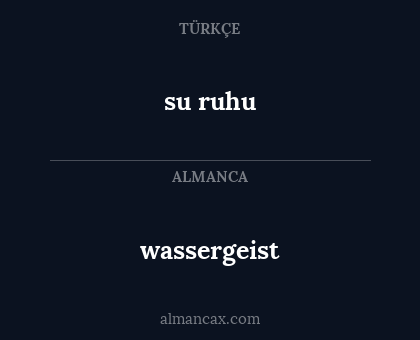 wassergeist - su ruhu