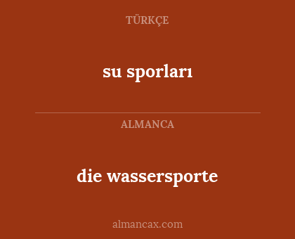die wassersporte - su sporları