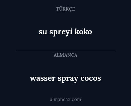 su spreyi koko - wasser spray cocos