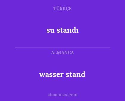 wasser stand - su standı