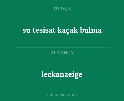 leckanzeige - su tesisat kaçak bulma