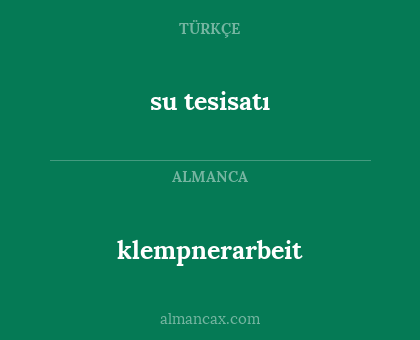 su tesisatı - klempnerarbeit