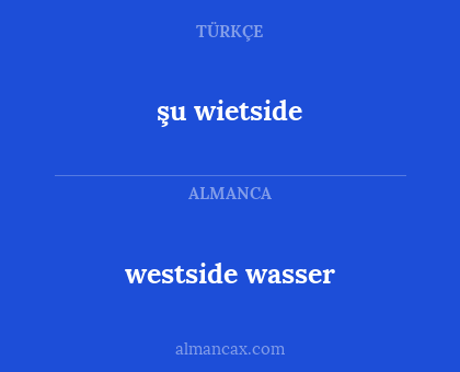 şu wietside - westside wasser