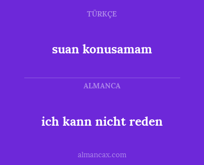 ich kann nicht reden - suan konusamam