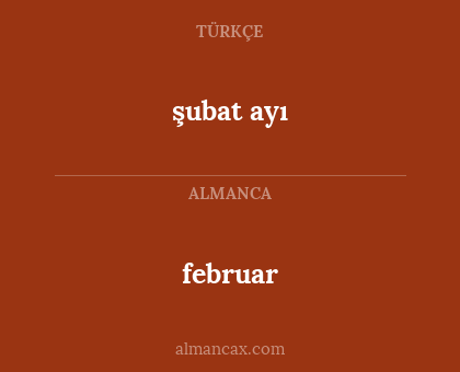 şubat ayı - februar