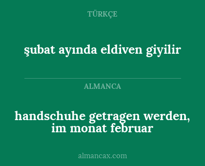 şubat ayında eldiven giyilir - handschuhe getragen werden, im monat februar