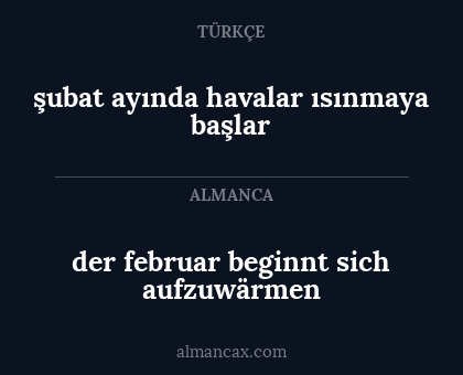 der februar beginnt sich aufzuwärmen - şubat ayında havalar ısınmaya başlar