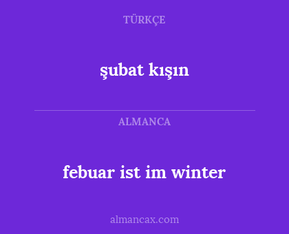 şubat kışın - febuar ist im winter
