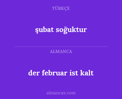 der februar ist kalt - şubat soğuktur