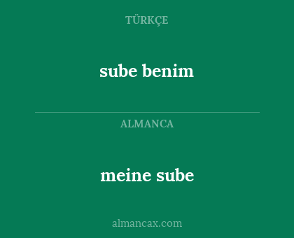 meine sube - sube benim
