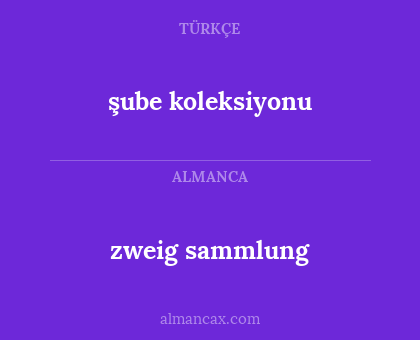 şube koleksiyonu - zweig sammlung